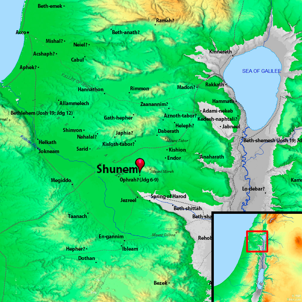 Map of Shunem