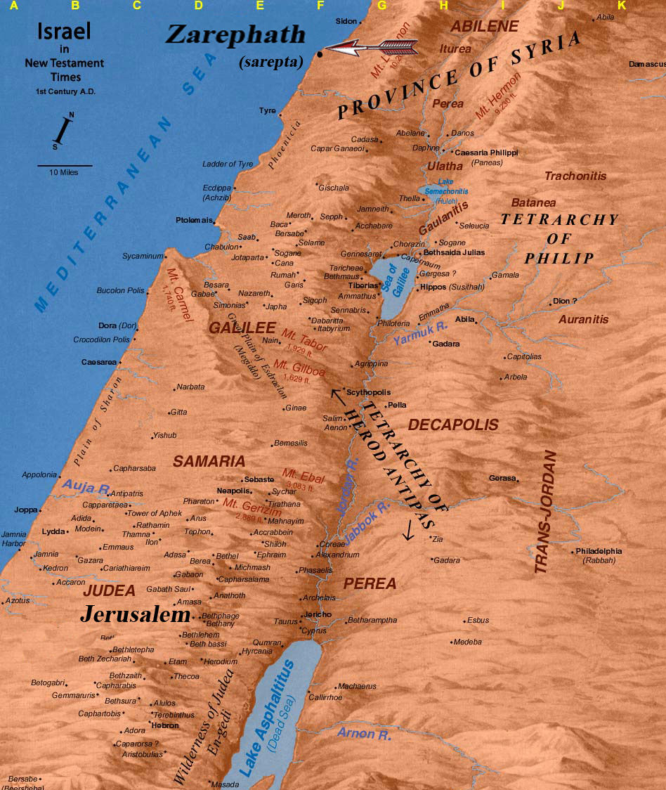 Map to Zarephath