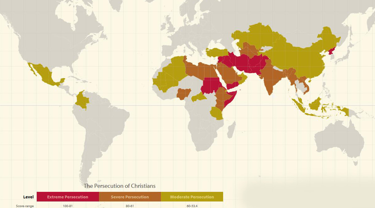 Christian Persecution - World Map